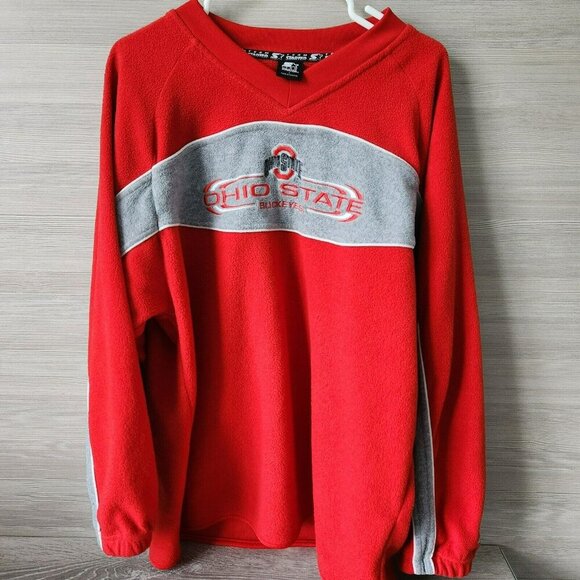 Vintage 90s Y2K Starter Team Ohio State Buckeyes OSU Pullover Fleece Sweatshirt - Picture 2 of 15